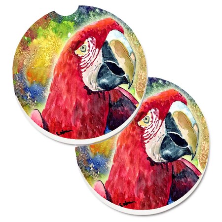 Carolines Treasures Bird Parrot Set of 2 Cup Holder Car Coaster 8607CARC